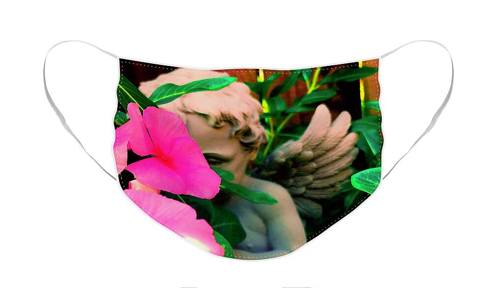 Impatiens Face Mask featuring the photograph Kneeling in Prayer by Debra Grace Addison