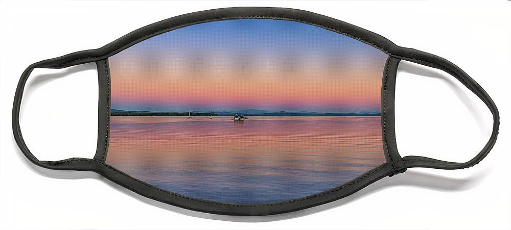 Sunset Face Mask featuring the photograph Lake Champlain Evening by Tim Kirchoff