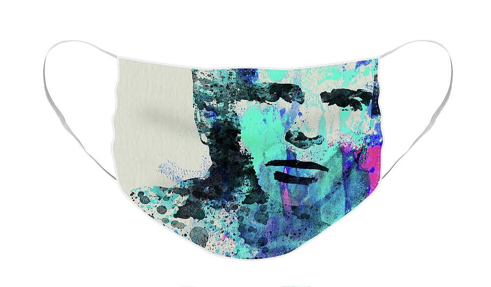 Peter Gabriel Face Mask featuring the mixed media Legendary Peter Gabriel Watercolor by Naxart Studio