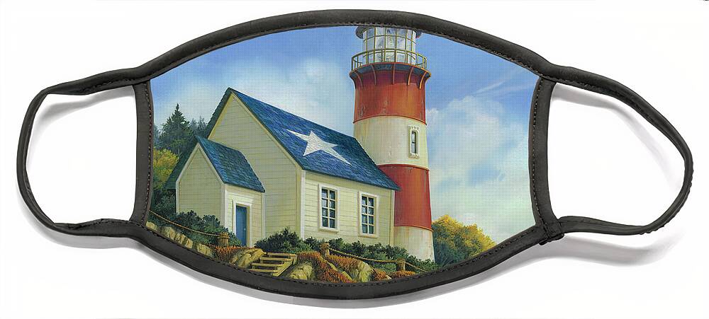 Michael Humphries Face Mask featuring the painting Liberty's Light by Michael Humphries