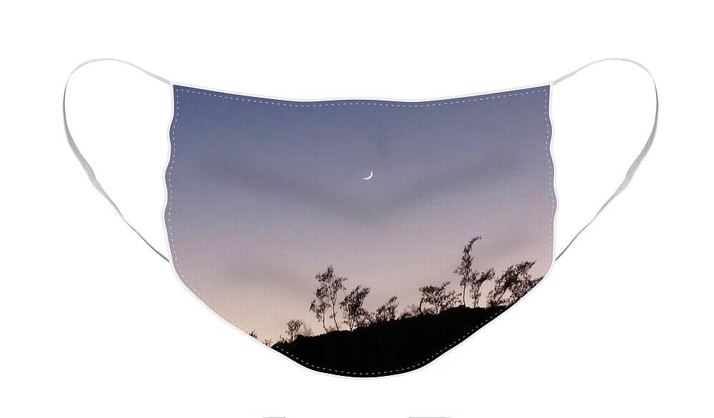 Arizona Face Mask featuring the photograph Libra Twilight Crescent by Judy Kennedy