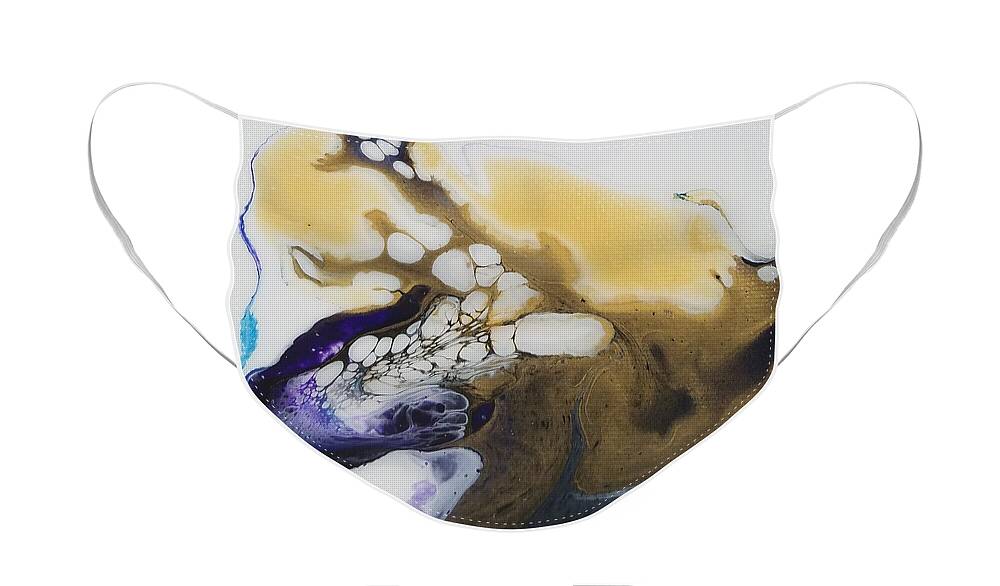 Abstract Face Mask featuring the painting Lily by Allison Fox