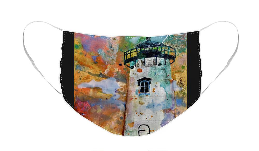 Lighthouse Face Mask featuring the painting Lite_Haus by Kasha Ritter