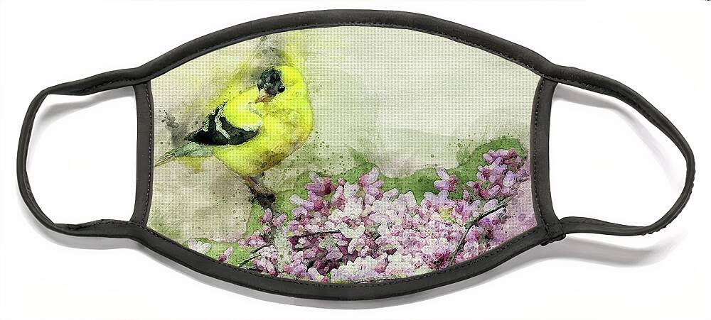 Bird Face Mask featuring the digital art Looking For Love by Lois Bryan