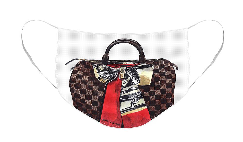 Louis Vuitton Bag Damier Ebene Speedy 1 Face Mask for Sale by Laura Row