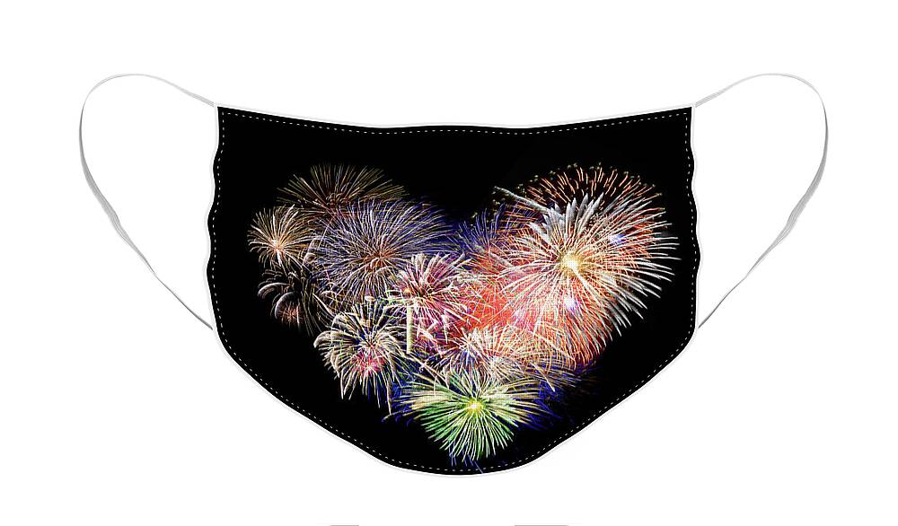 Love Face Mask featuring the photograph Love fireworks by Delphimages Photo Creations
