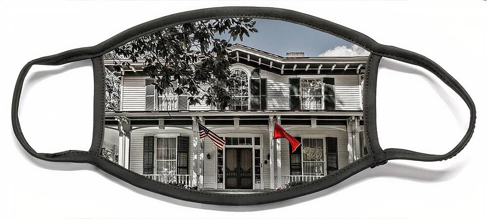 Mabry Hazen House Face Mask featuring the photograph Mabry Hazen Flags by Sharon Popek