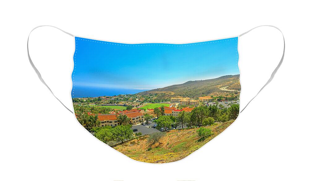 Malibu California Face Mask featuring the photograph Malibu aerial view by Benny Marty