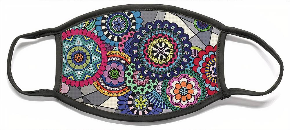 Mandala Face Mask featuring the painting Mandalas In Bloom by Beth Ann Scott