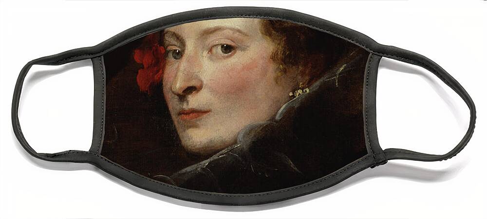 17th Century Face Mask featuring the painting Marchesa Elena Grimaldi-cattaneo, C.1622-23 by Anthony Van Dyck