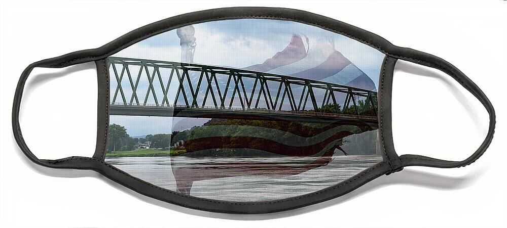 Marietta Face Mask featuring the photograph Marietta and Old Glory by Holden The Moment