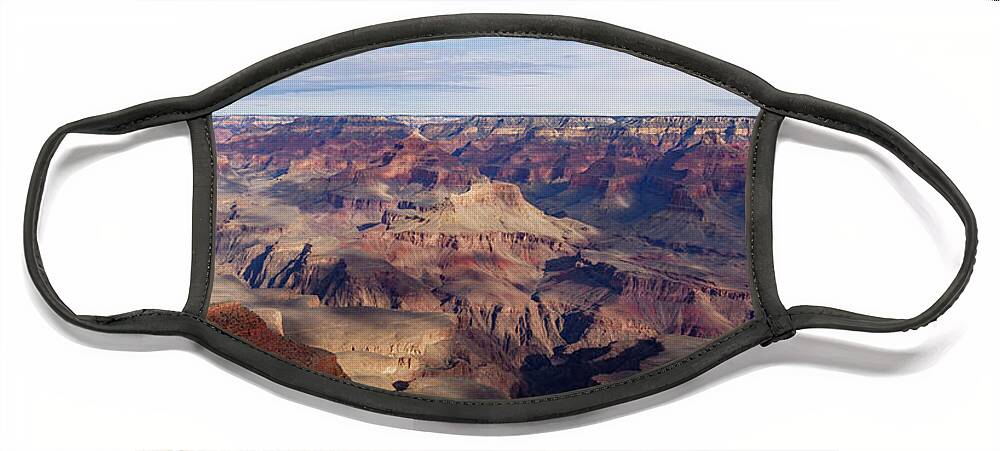 American Southwest Face Mask featuring the photograph Mather Point Panorama by Todd Bannor
