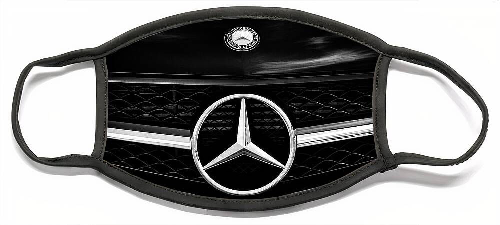 German Face Mask featuring the photograph Mercedes Benz Monochrome by Tim Gainey