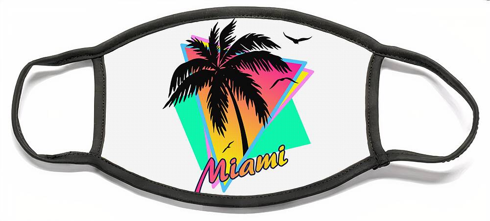 Miami Face Mask featuring the digital art Miami by Filip Schpindel
