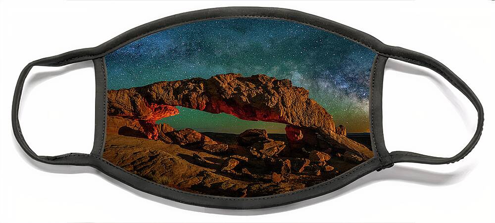 Milky Way Face Mask featuring the photograph Milky Way Arch in Escalante by Michael Ash