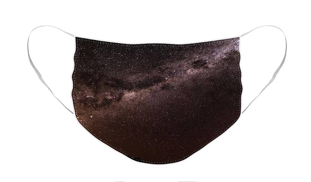 Milkyway Face Mask featuring the photograph Milkyway over Spitzkoppe, Namibia by Lyl Dil Creations