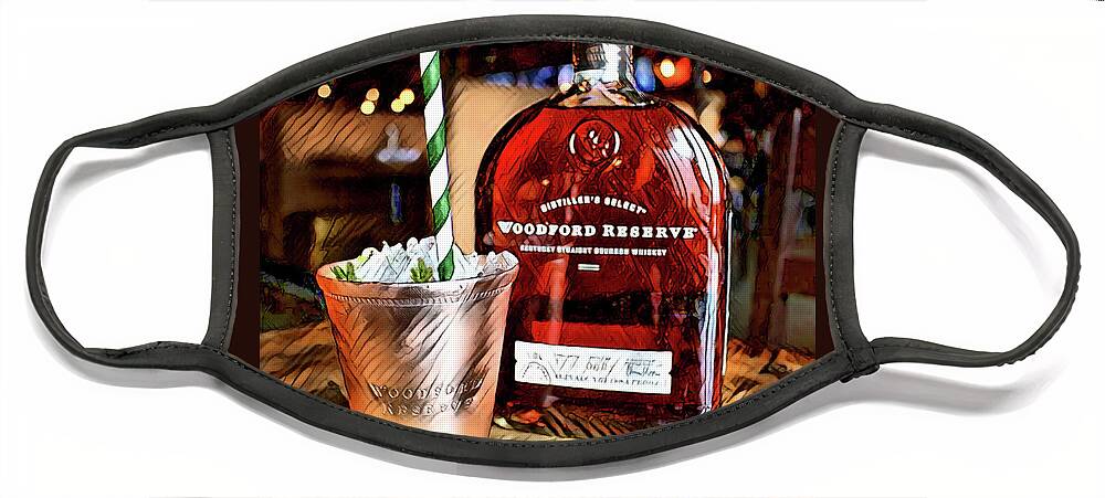 Cocktail Face Mask featuring the digital art Mint Julep Woodford Reserve by CAC Graphics