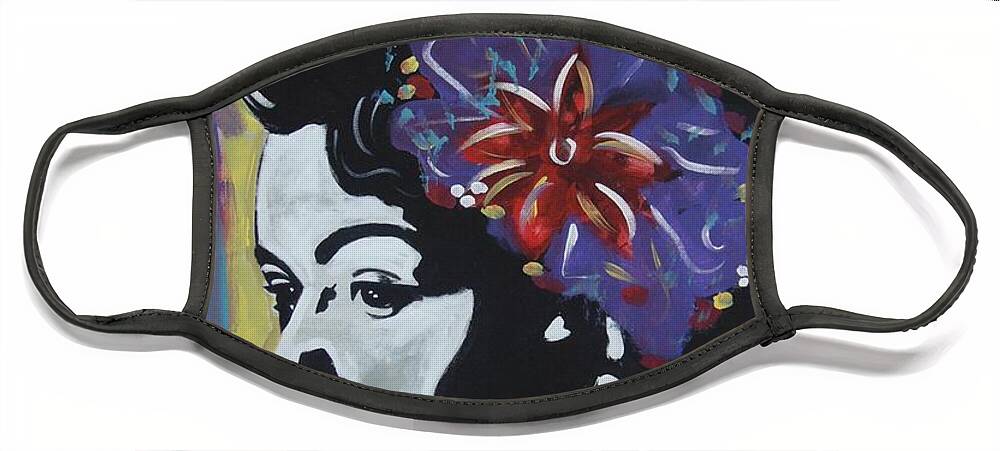 Billie Holiday Face Mask featuring the painting Miss Holiday by Antonio Moore
