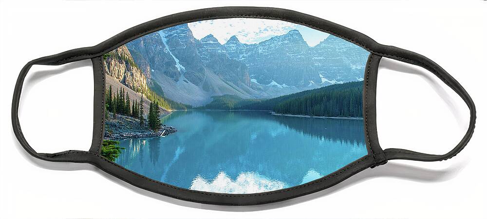 Moraine Lake Face Mask featuring the photograph Moraine Lake - Banff National Park by Aileen Savage