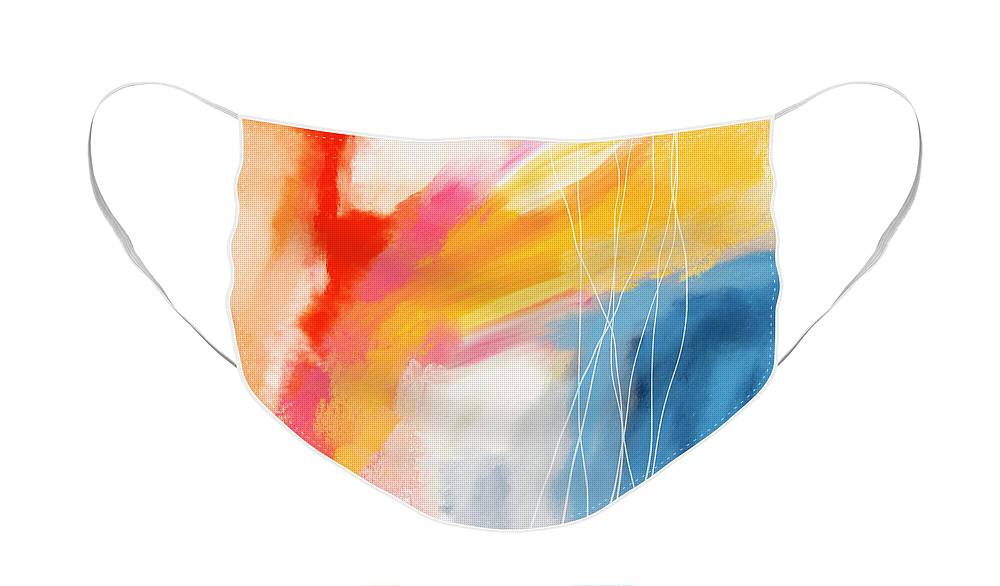 Abstract Face Mask featuring the mixed media Morning 2- Art by Linda Woods by Linda Woods