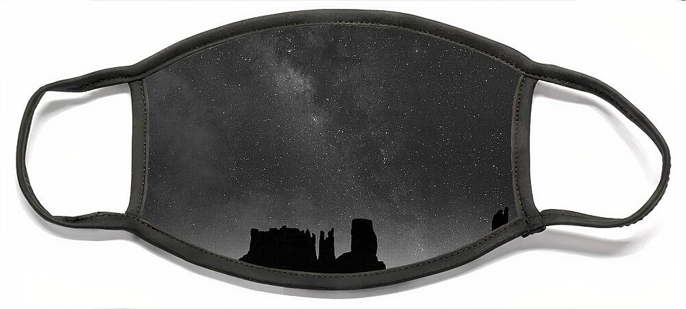 Disk1216 Face Mask featuring the photograph Moument Valley Night by Tim Fitzharris