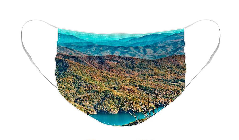 Mountains Face Mask featuring the photograph Mountain View by Allen Nice-Webb