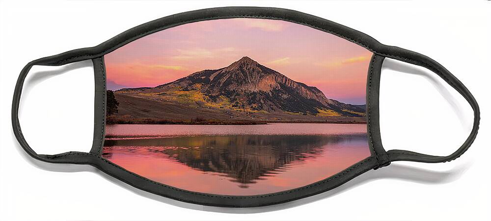 Crested Butte Face Mask featuring the photograph Mt Crested Butte Reflection by Ronda Kimbrow