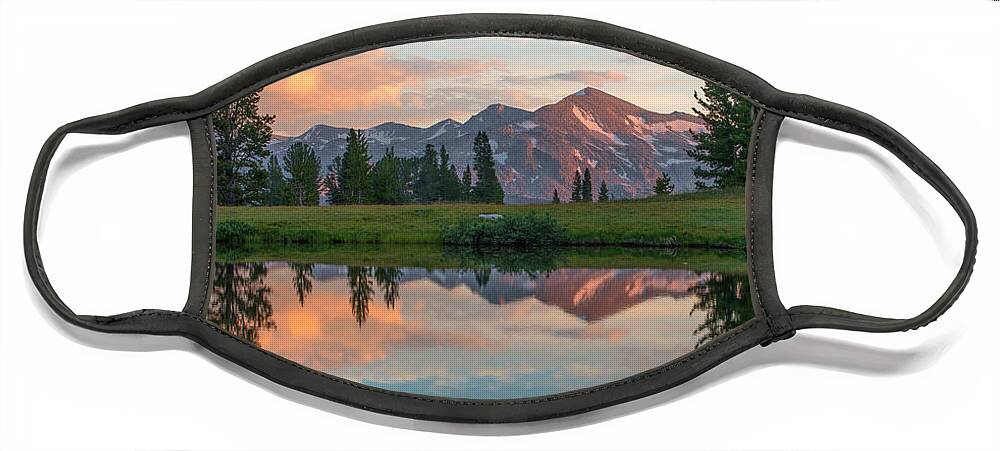 00574864 Face Mask featuring the photograph Mt. Dana Reflection, Tioga Pass by Tim Fitzharris