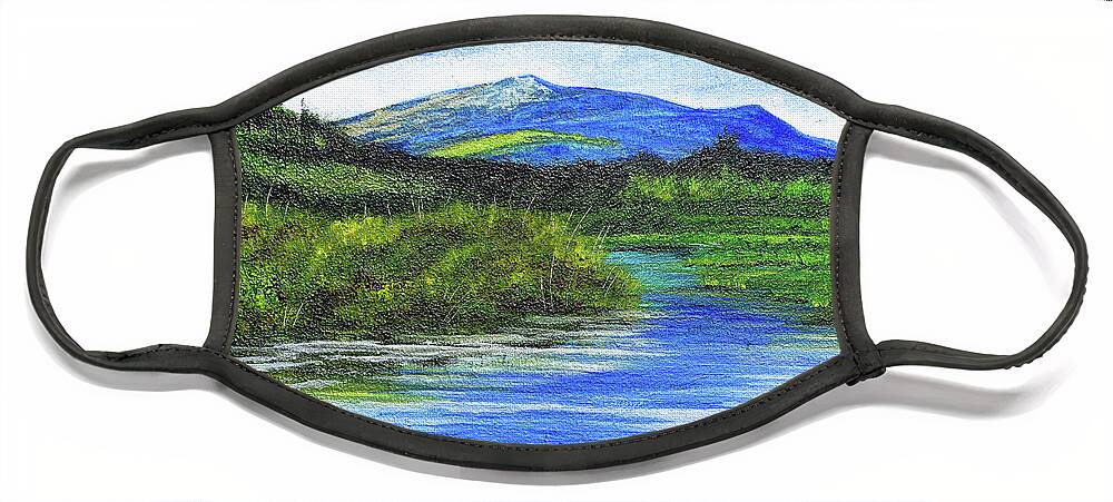 Mount Monadnock Face Mask featuring the painting Mt. Monandnock From Scott Brook by Paul Gaj