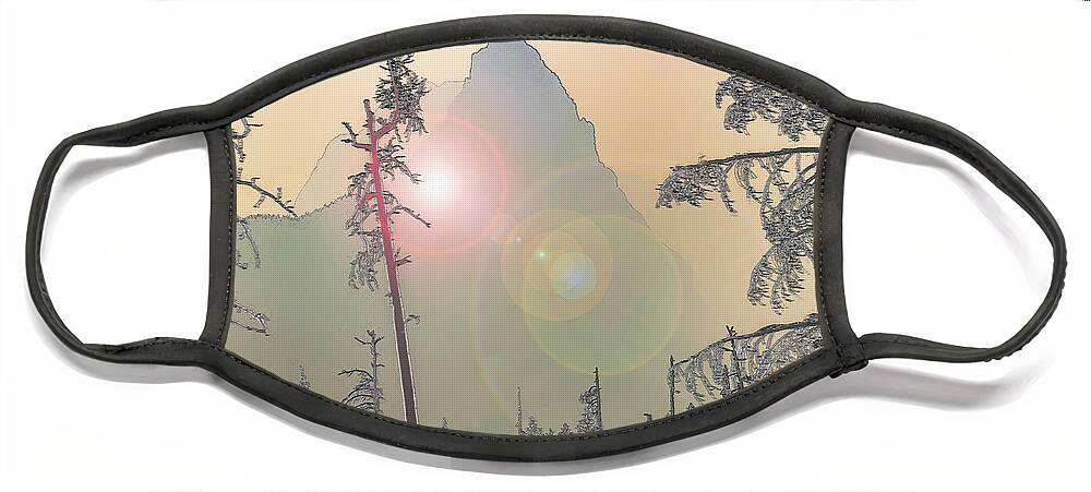 Glacier National Park Face Mask featuring the photograph Mysterious Mountain by Roslyn Wilkins