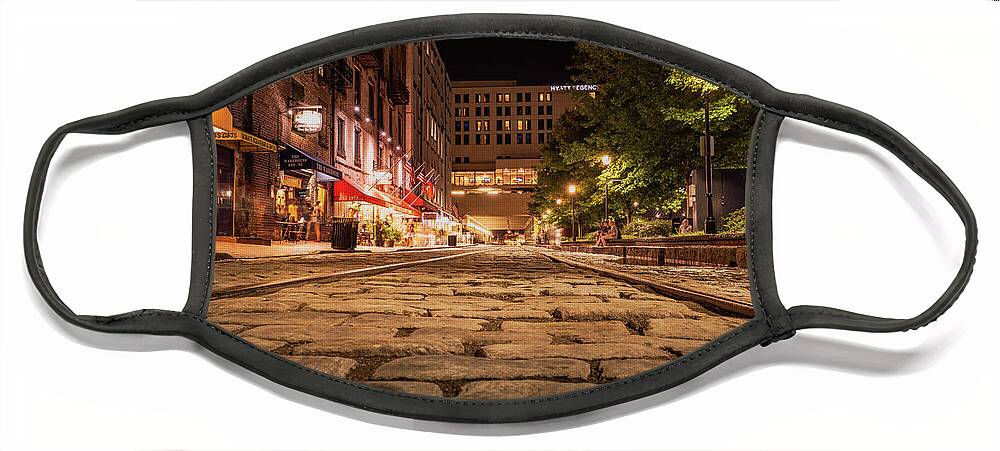 Night Face Mask featuring the photograph Night on River Street by Bryan Williams