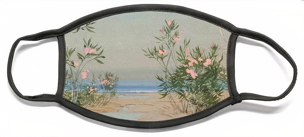 Beach Face Mask featuring the painting Oleanders by Lilias Trotter