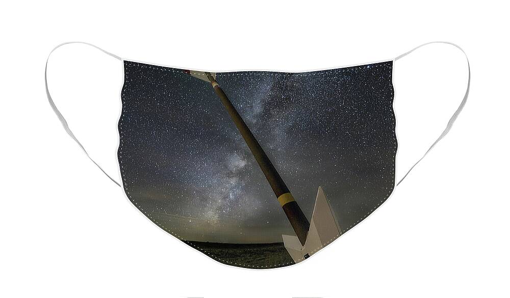 Milky Way Face Mask featuring the photograph On the Trail to the Stars by James Clinich