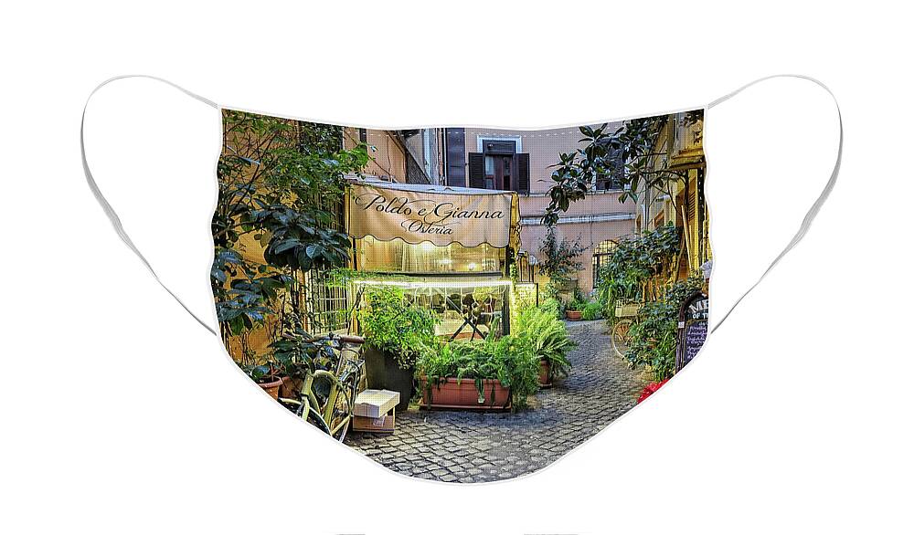 Alleyway Face Mask featuring the photograph Osteria Roma - Jo Ann Tomaselli by Jo Ann Tomaselli