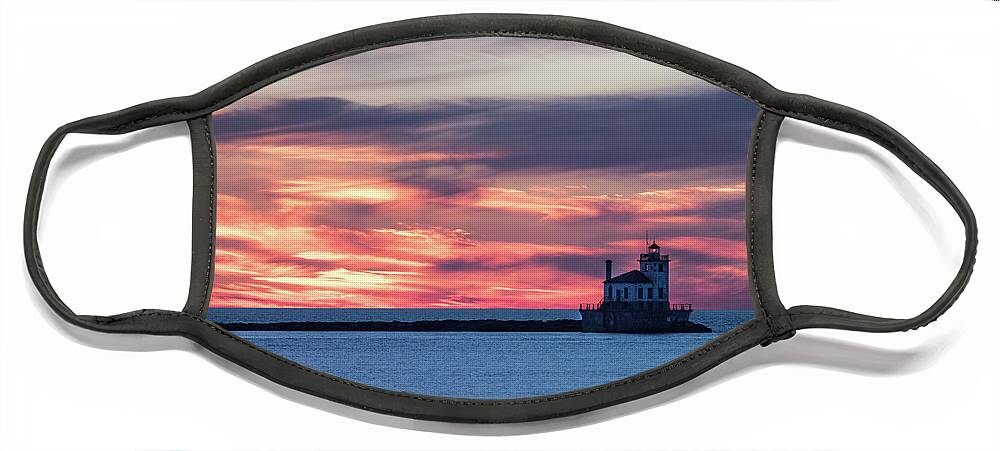 Sunset Face Mask featuring the photograph Oswego Light by Phil Spitze