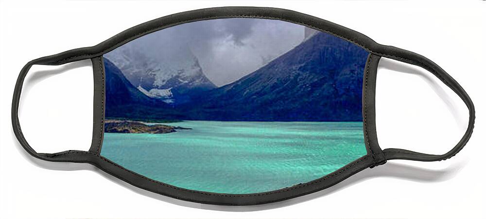 Home Face Mask featuring the photograph Patagonia Glacial Lake by Richard Gehlbach