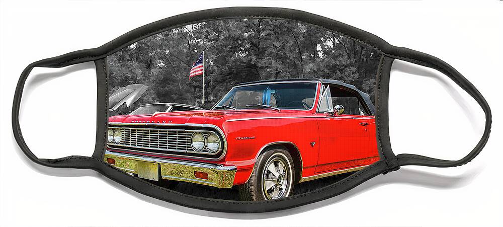 60s Face Mask featuring the photograph Patriotic 64 Chevy Chevelle by Kristia Adams