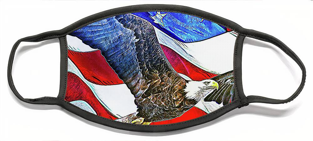 American Face Mask featuring the digital art Patriotism by Pheasant Run Gallery