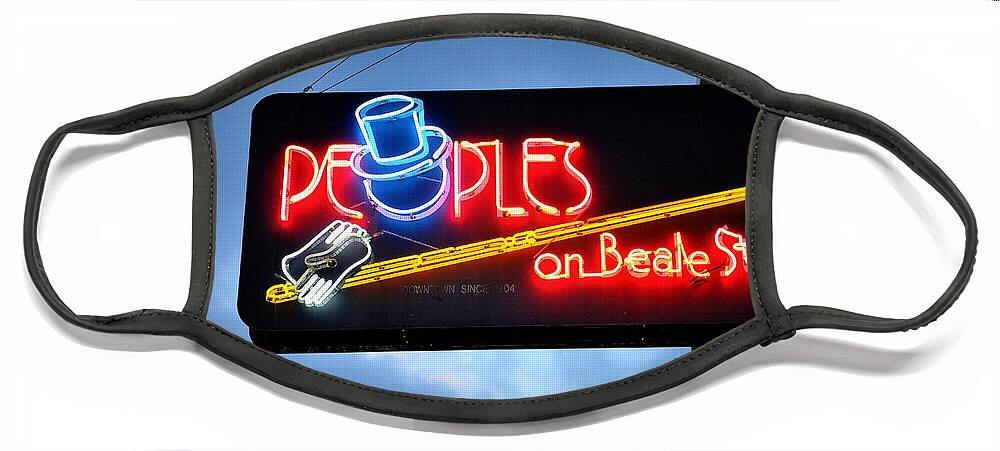Neon Face Mask featuring the photograph Peoples on Beale by Tru Waters