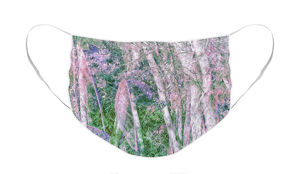 Abstract Face Mask featuring the digital art Pink Forest by Sandra Selle Rodriguez
