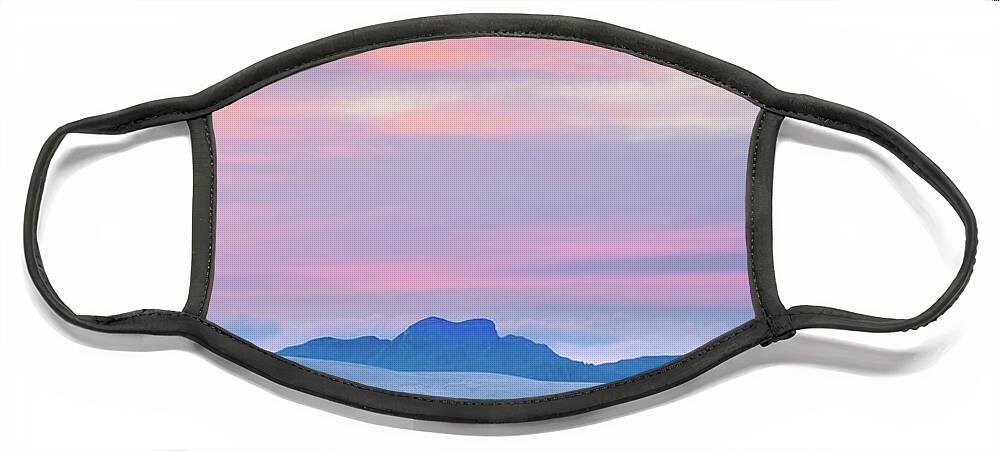 00557660 Face Mask featuring the photograph Pink Sunset, White Sands Nm, New Mexico by Tim Fitzharris