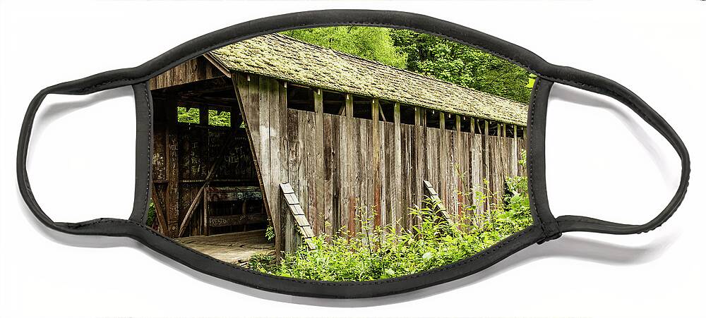 Pisgah Covered Bridge Face Mask featuring the photograph Pisgah Covered Bridge by Donna Twiford