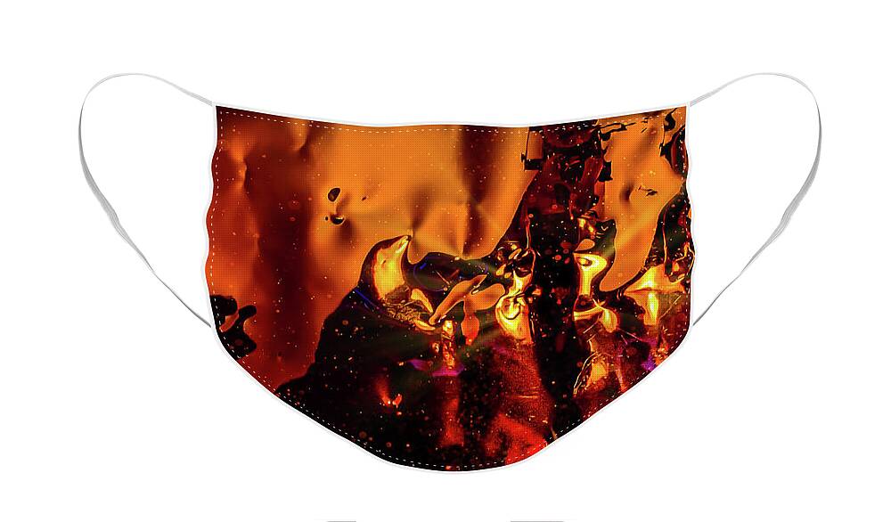 Abstract Face Mask featuring the digital art Praying at Mount Doom by Liquid Eye