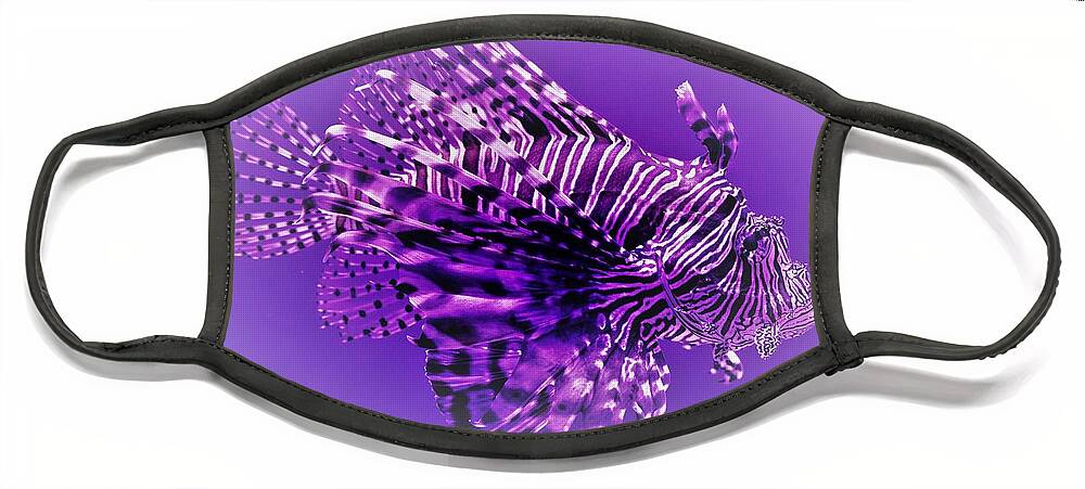 Lion Fish Face Mask featuring the photograph Purple Lionfish by Lucie Dumas
