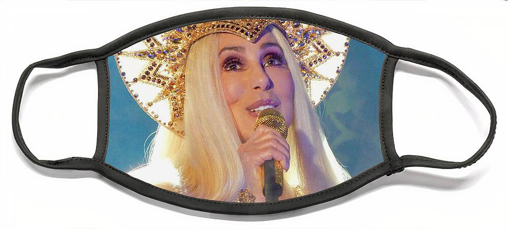 Cher Face Mask featuring the digital art Queen Cher by Cher Style