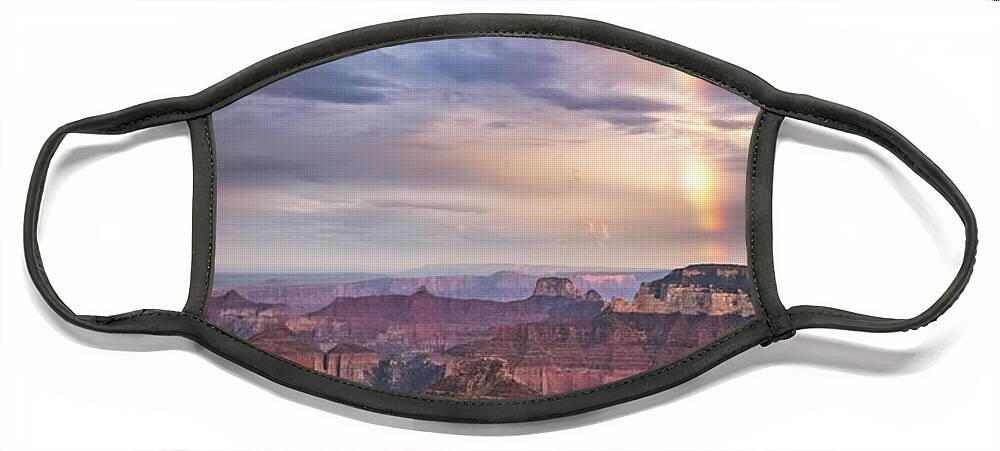 Rainbow Face Mask featuring the photograph Rainbow at Point Imperial by Joe Kopp
