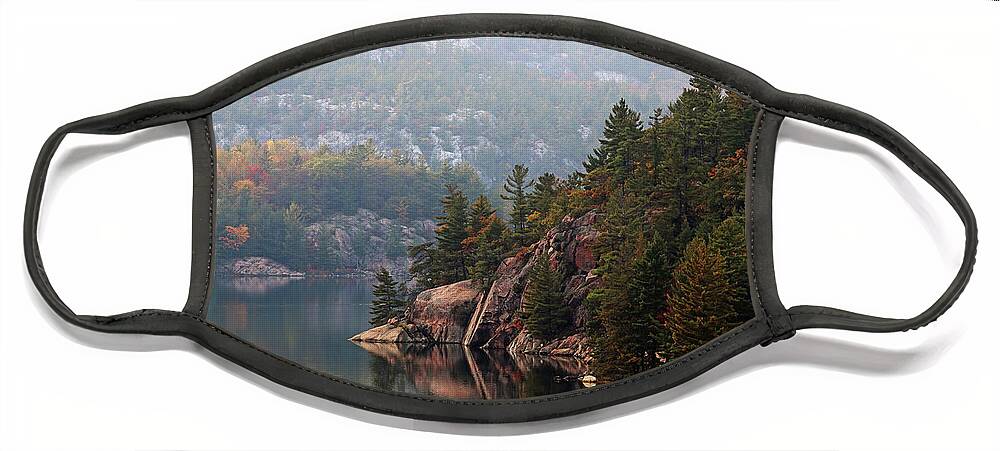 George Lake Face Mask featuring the photograph Rainy Day George Lake by Debbie Oppermann