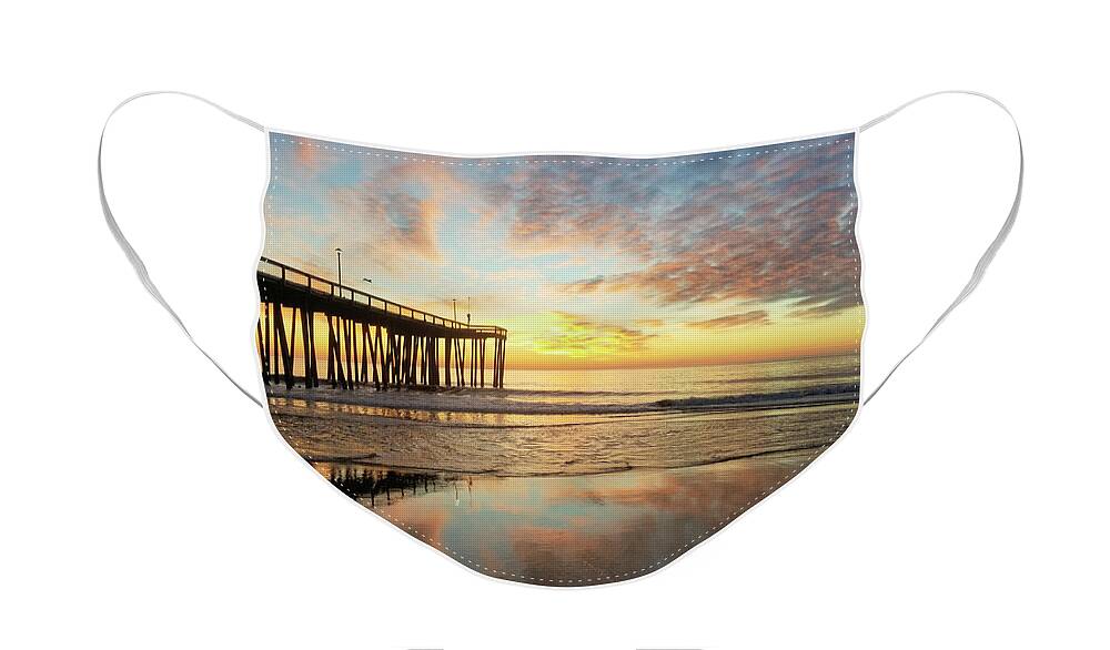 Beach Face Mask featuring the photograph Reflections Of Dawn by Robert Banach