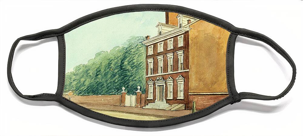 George Washington Face Mask featuring the drawing Residence of Washington in High Street by William Breton