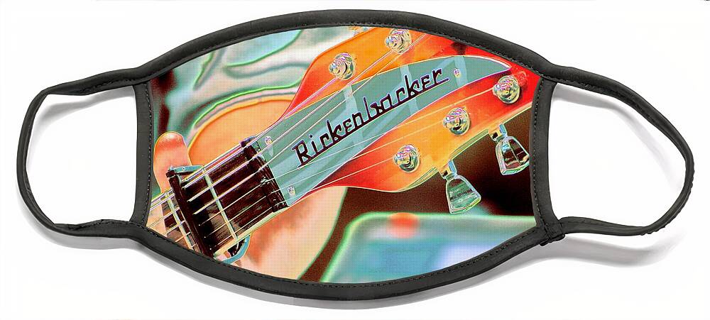 Rickenbacker Guitar Face Mask featuring the digital art Rickenbacker Guitar by Cliff Wilson